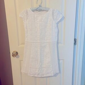 White Zara Mini Lace Cap Sleeve Dress